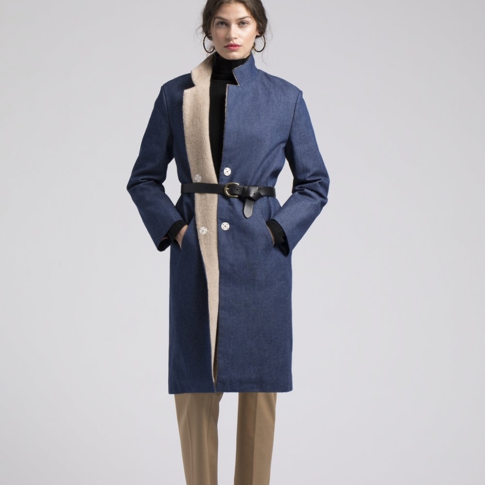 Denim w/Llama Wool Lining Peacoat
